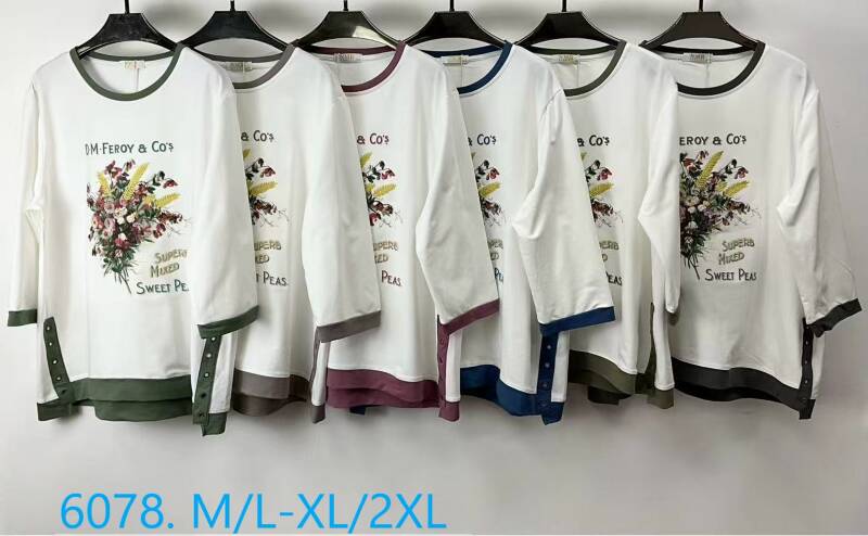 Bluzki damskie Roz M/L-XL-2XL, Mix Kolor Paczka 12 szt